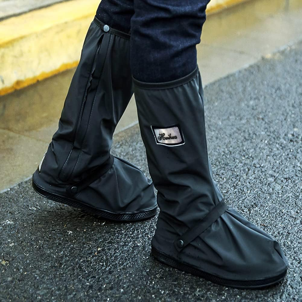 Non-Slip Waterproof Boot Covers - Waterproof Rain Boot Shoe Cover with Reflector, Reusable Motorcycle Boots Cover