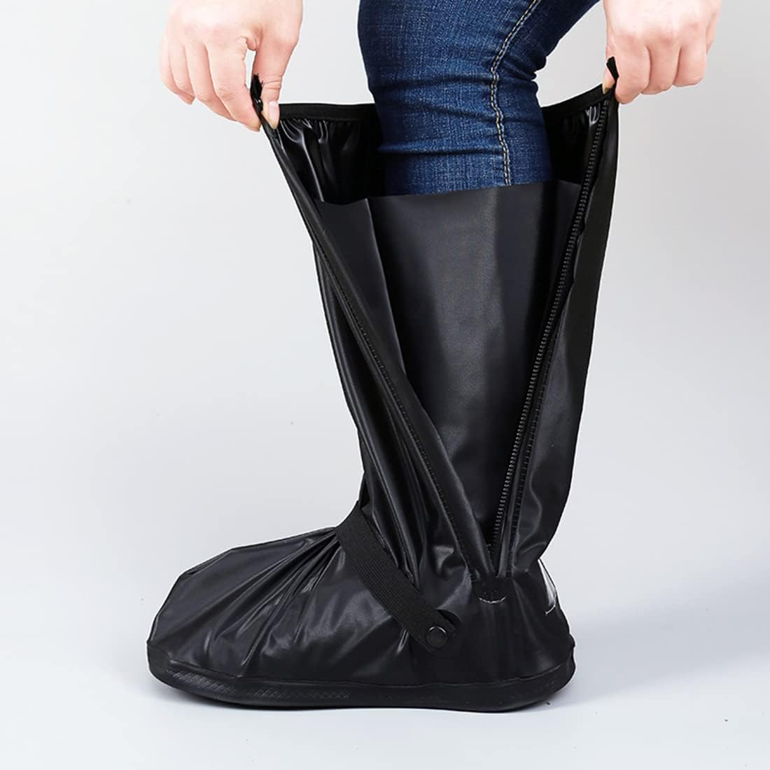 Non-Slip Waterproof Boot Covers - Waterproof Rain Boot Shoe Cover with Reflector, Reusable Motorcycle Boots Cover