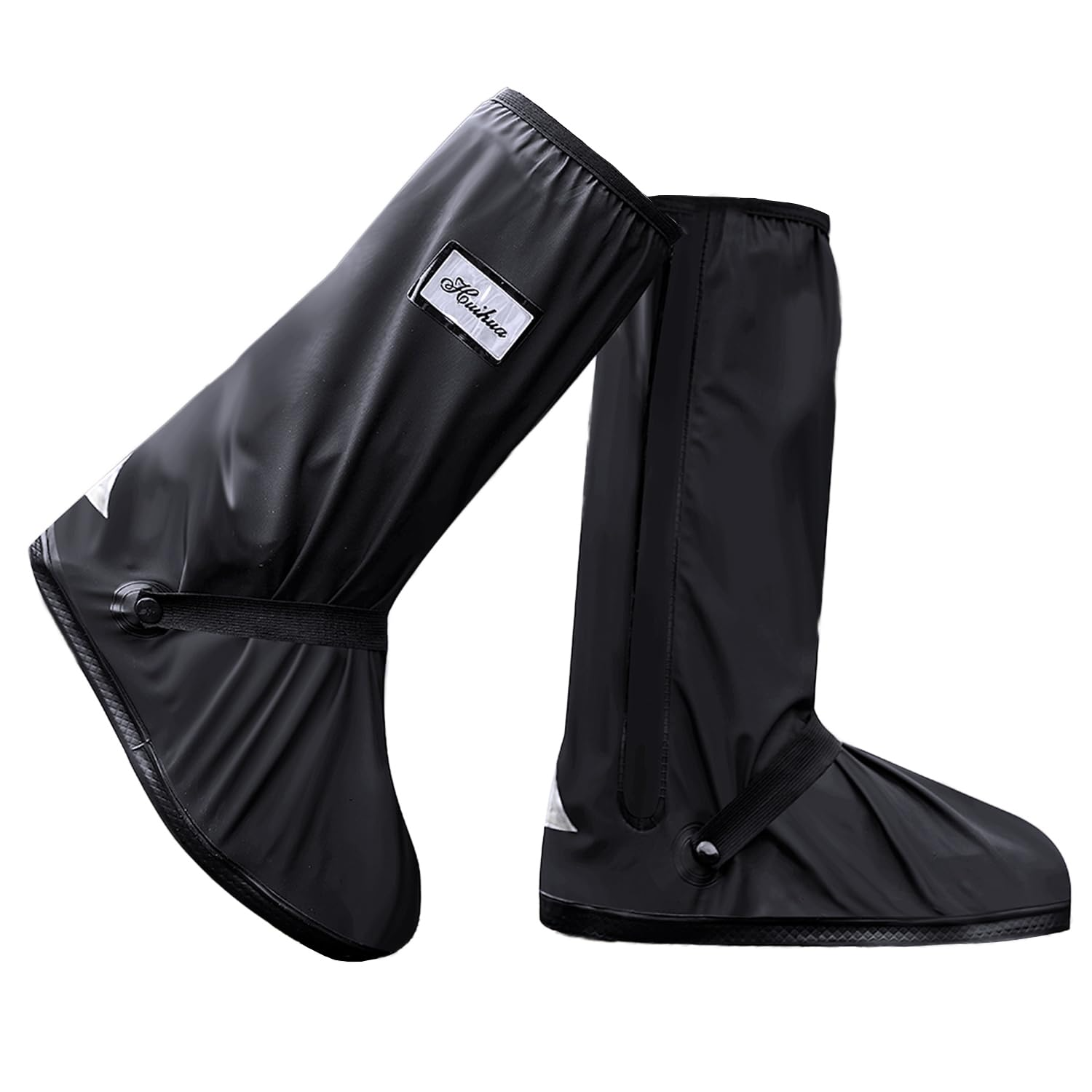 Non-Slip Waterproof Boot Covers - Waterproof Rain Boot Shoe Cover with Reflector, Reusable Motorcycle Boots Cover