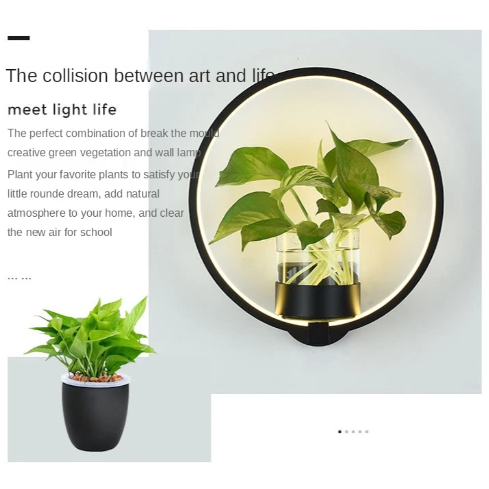 Nordic Planter Lamp - Simple Creative Wall Light for Bedroom Living Room Dining Corridor Wall