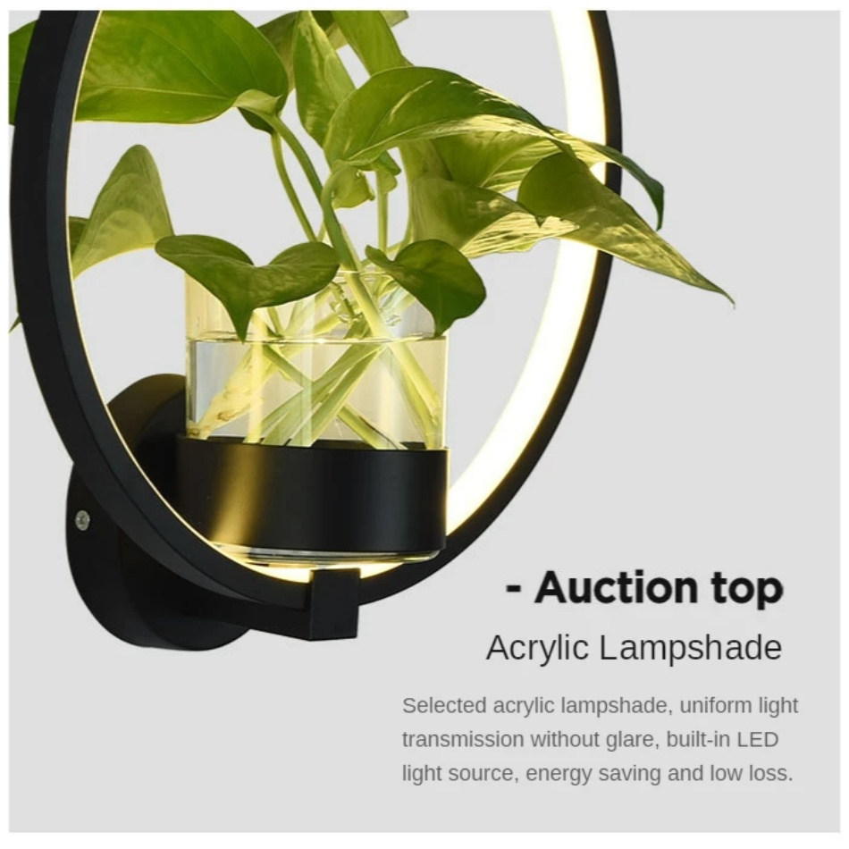Nordic Planter Lamp - Simple Creative Wall Light for Bedroom Living Room Dining Corridor Wall