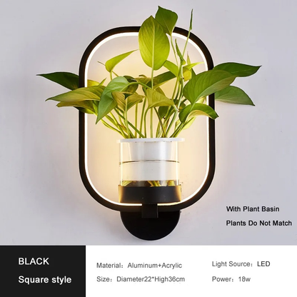 Nordic Planter Lamp - Simple Creative Wall Light for Bedroom Living Room Dining Corridor Wall