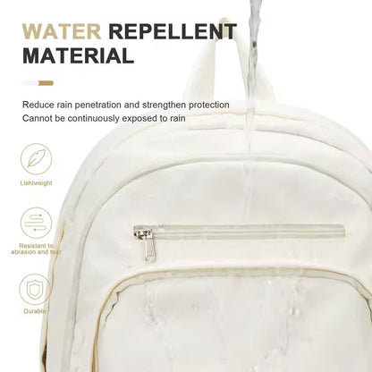 Nylon School Backpack for Teens – Unisex Casual Travel Book Bag with Luggage Strap and Adjustable Shoulder Straps