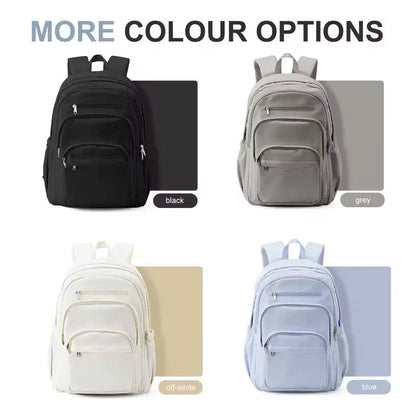 Nylon School Backpack for Teens – Unisex Casual Travel Book Bag with Luggage Strap and Adjustable Shoulder Straps