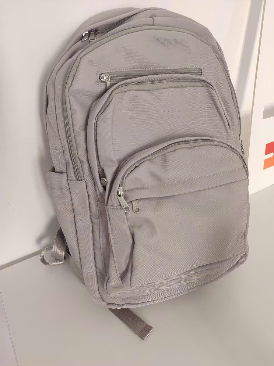 Nylon School Backpack for Teens – Unisex Casual Travel Book Bag with Luggage Strap and Adjustable Shoulder Straps