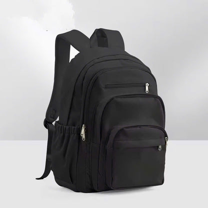 Nylon School Backpack for Teens – Unisex Casual Travel Book Bag with Luggage Strap and Adjustable Shoulder Straps