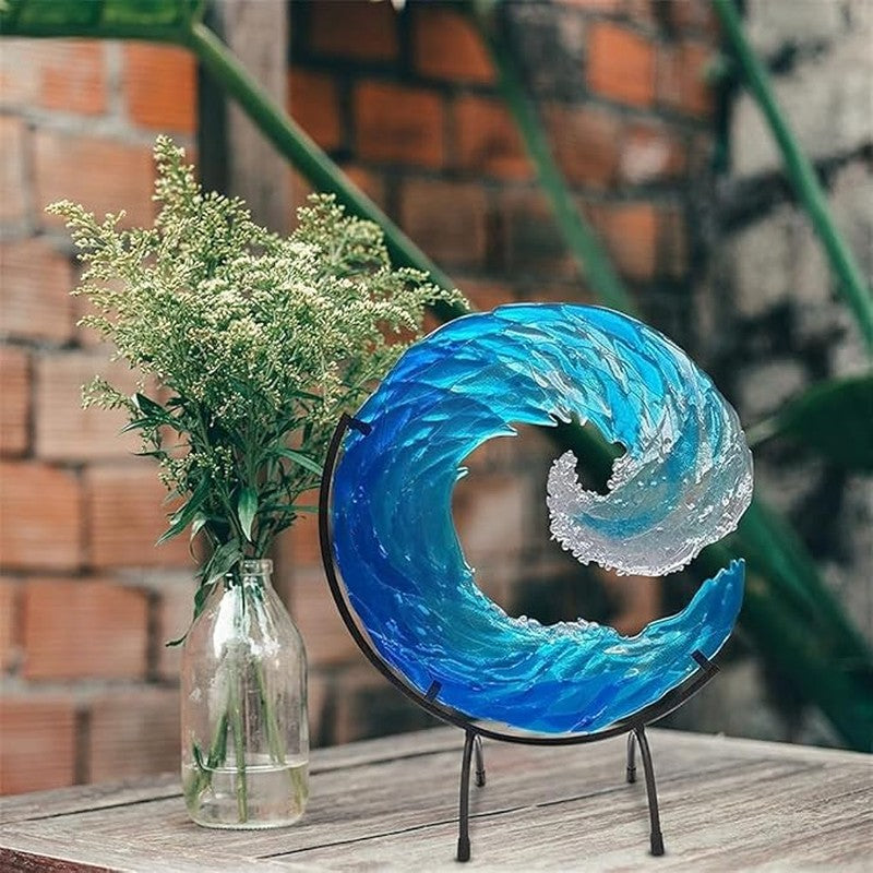 Ocean Wave Fused Glass Sculpture