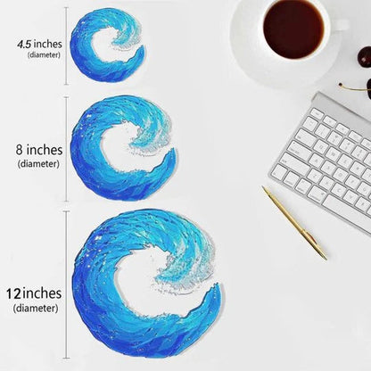 Ocean Wave Fused Glass Sculpture