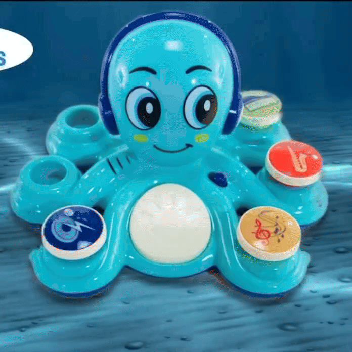 Octopus Musical Toy with 6 Music Buttons and 28 Sound Effects, Safe for Ages 18+ Months