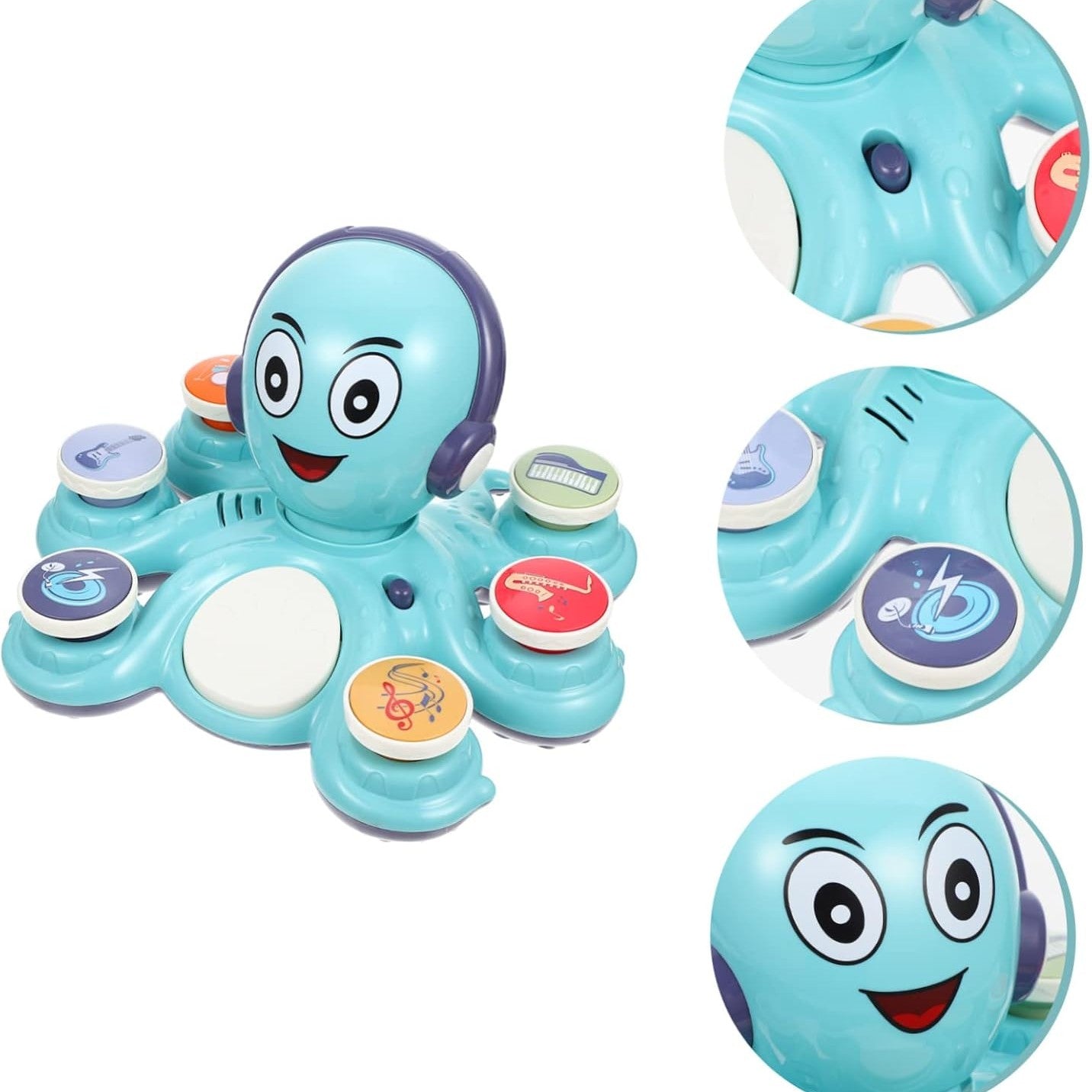 Octopus Musical Toy with 6 Music Buttons and 28 Sound Effects, Safe for Ages 18+ Months