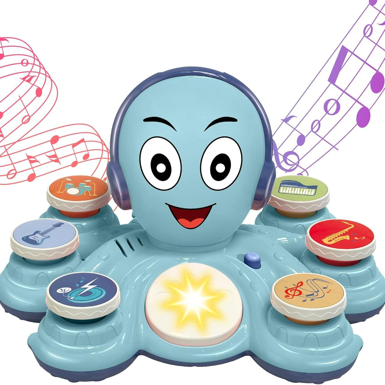 Octopus Musical Toy with 6 Music Buttons and 28 Sound Effects, Safe for Ages 18+ Months