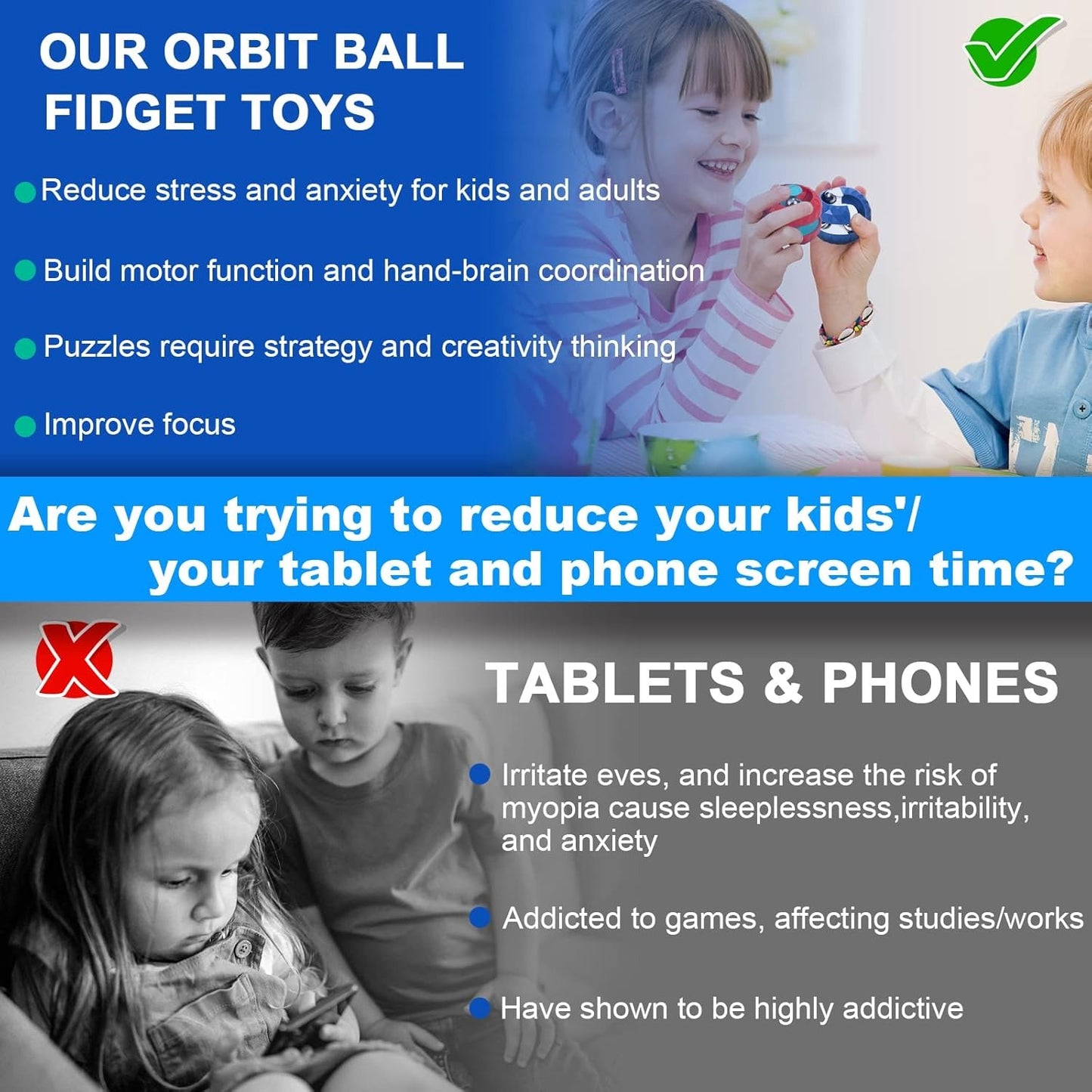 Orbit Ball Cube Fidget Toy – Anti-Stress Sensory Spinner for Kids & Focus Training