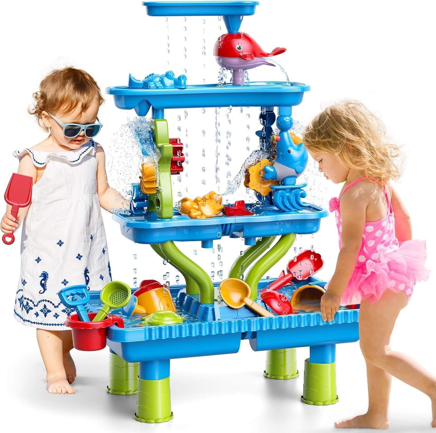 Outdoor Activities Play Table Sand and Water Table Children Garden Toy Beach Play Set Summer Toys for Girls Boys