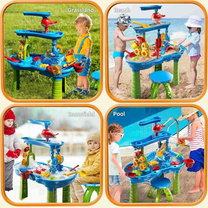 Outdoor Activities Play Table Sand and Water Table Children Garden Toy Beach Play Set Summer Toys for Girls Boys