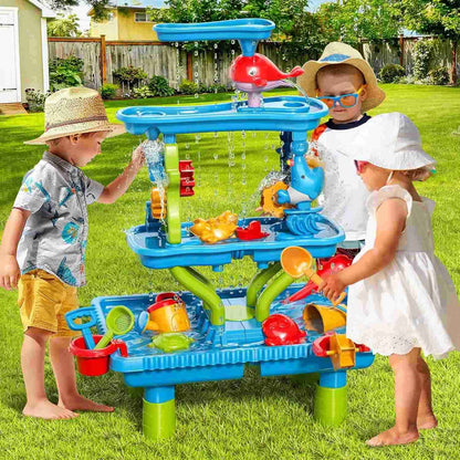 Outdoor Activities Play Table Sand and Water Table Children Garden Toy Beach Play Set Summer Toys for Girls Boys