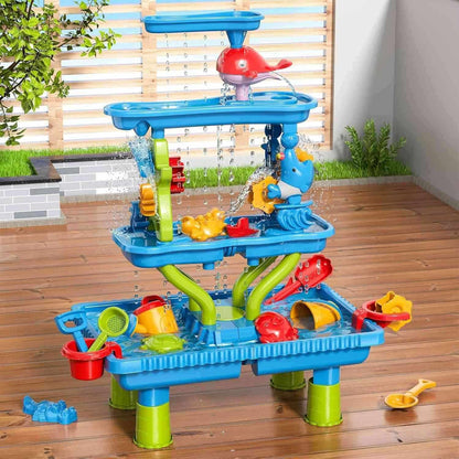 Outdoor Activities Play Table Sand and Water Table Children Garden Toy Beach Play Set Summer Toys for Girls Boys