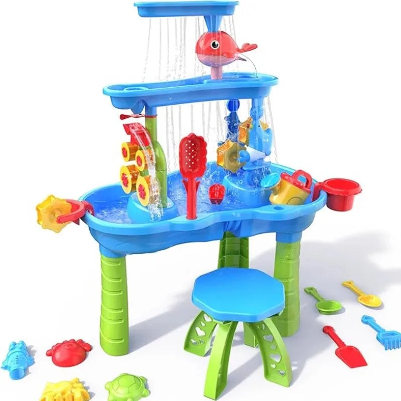 Outdoor Activities Play Table Sand and Water Table Children Garden Toy Beach Play Set Summer Toys for Girls Boys