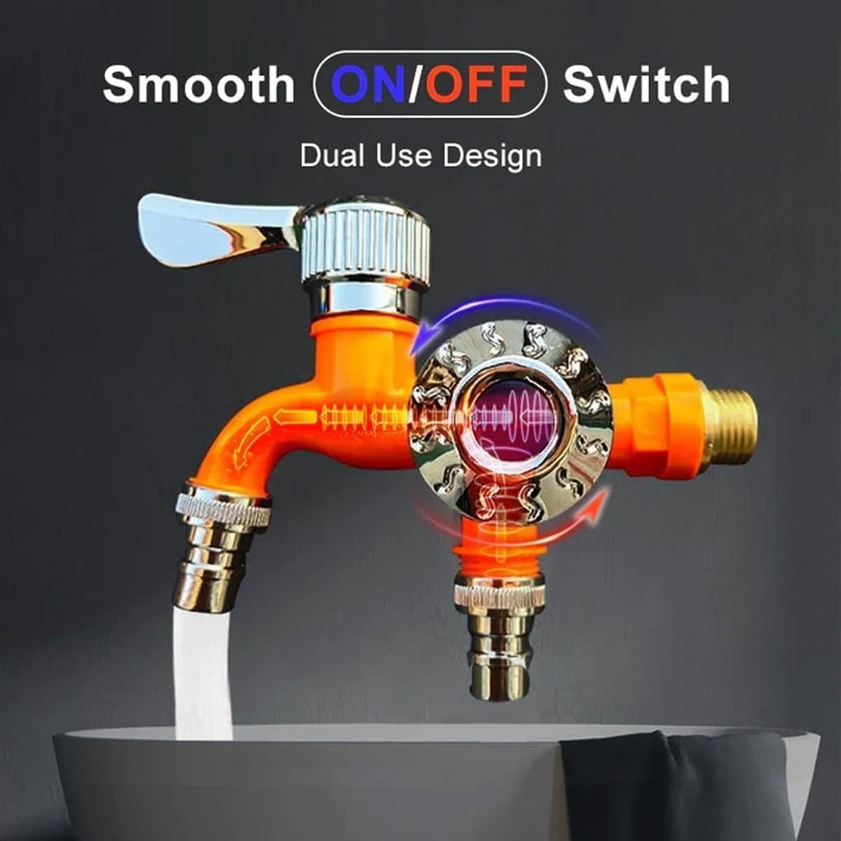 Outdoor Antifreeze Dual Control Faucet – Two Outlets, Leak-Proof, Rust-Resistant, Easy to Install and Use