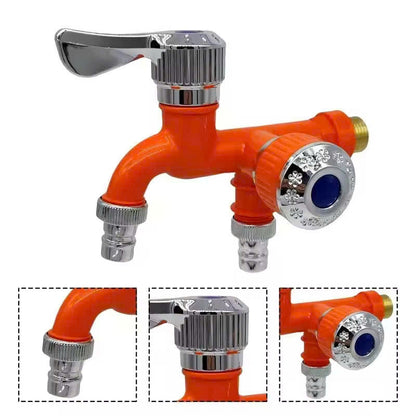 Outdoor Antifreeze Dual Control Faucet – Two Outlets, Leak-Proof, Rust-Resistant, Easy to Install and Use
