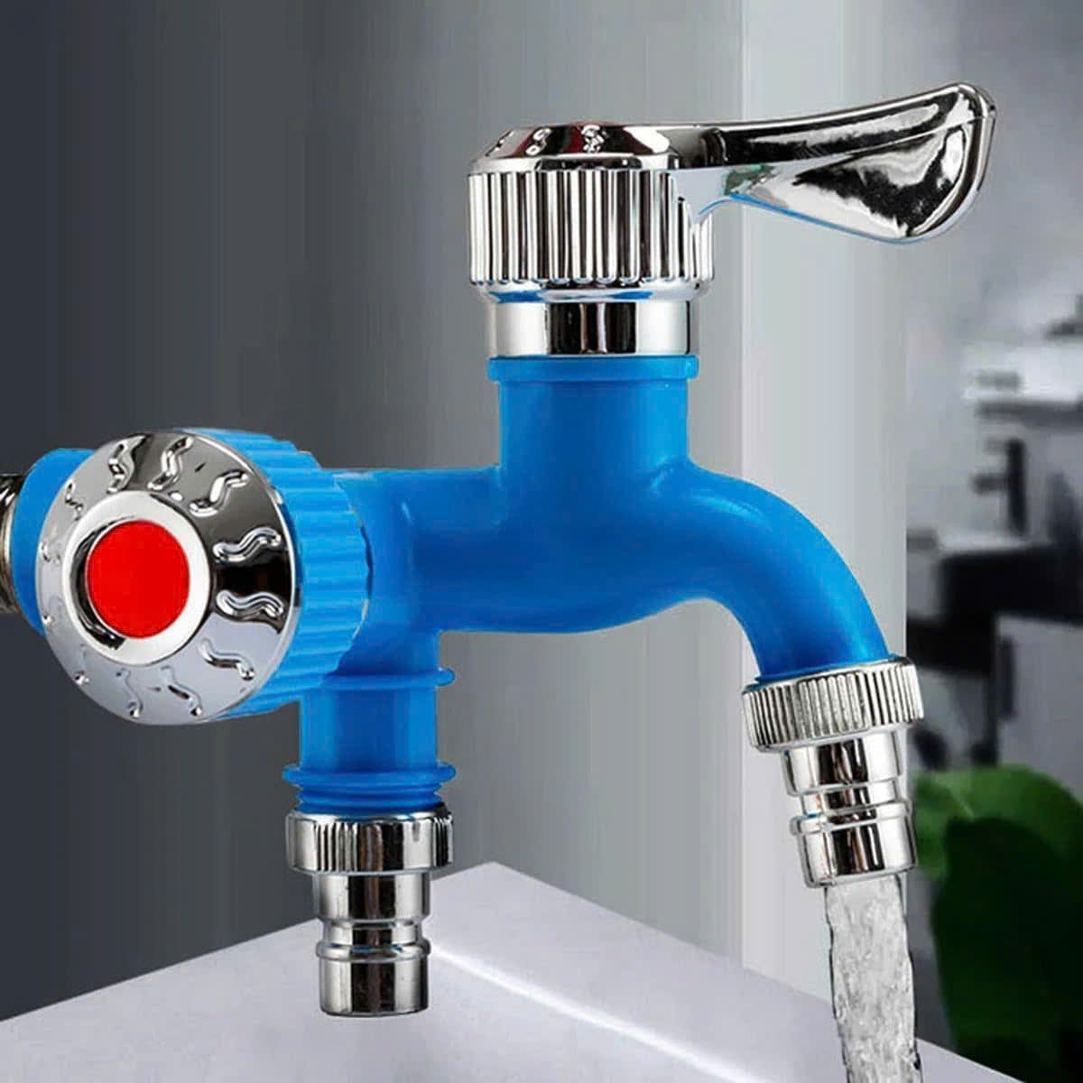Outdoor Antifreeze Dual Control Faucet – Two Outlets, Leak-Proof, Rust-Resistant, Easy to Install and Use