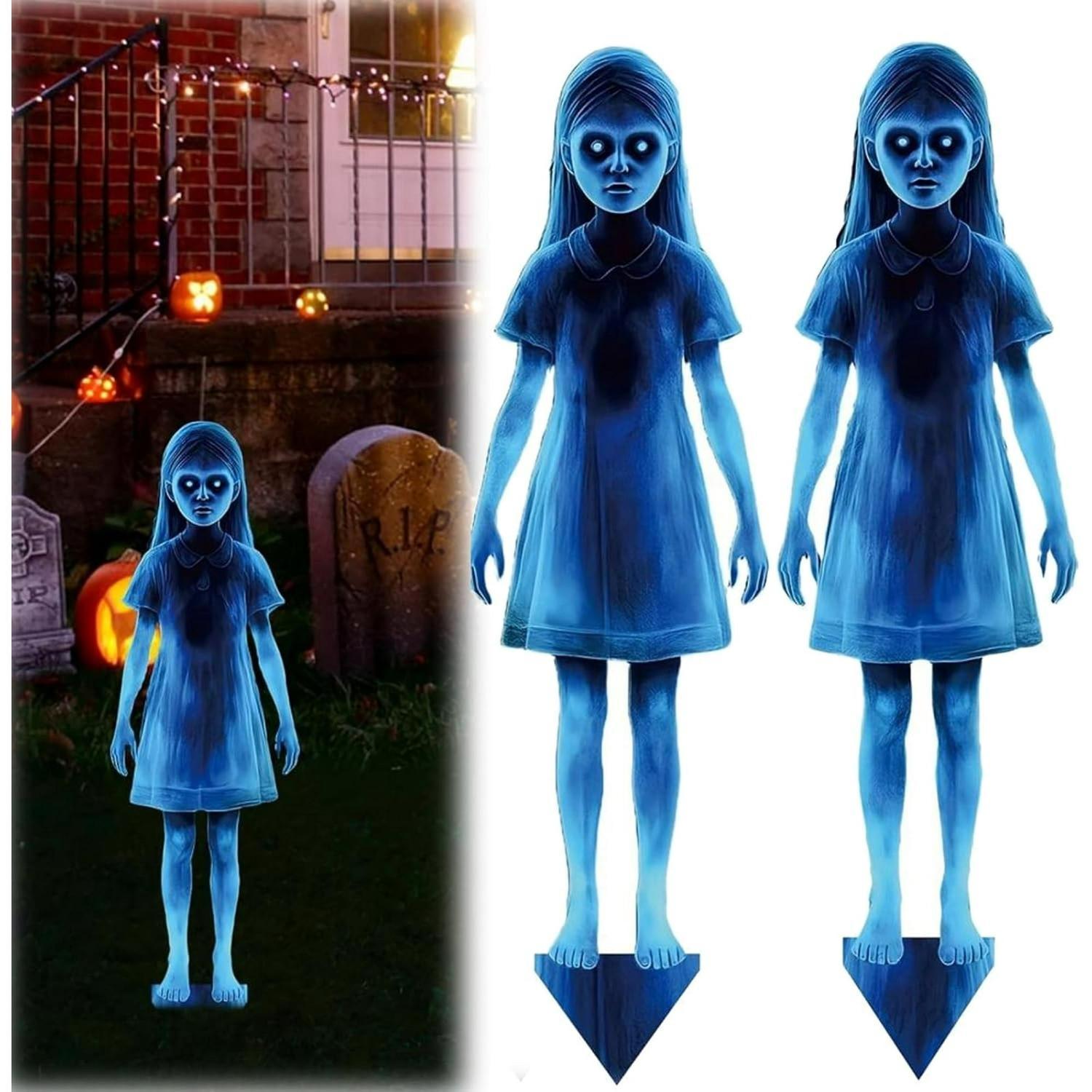 Outdoor Lighted Ghost Halloween Decoration, Safe, Compact & Easy to Install
