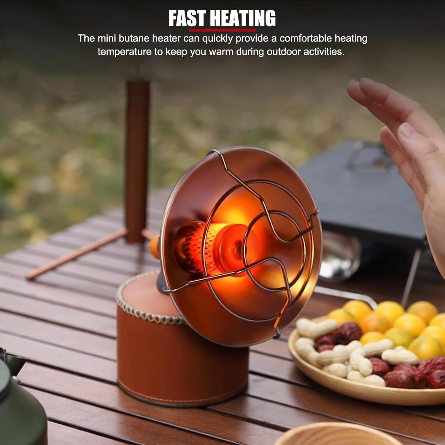 Outdoor Portable Gas Camping Heater Made of Stainless Steel with Low Gas Consumption