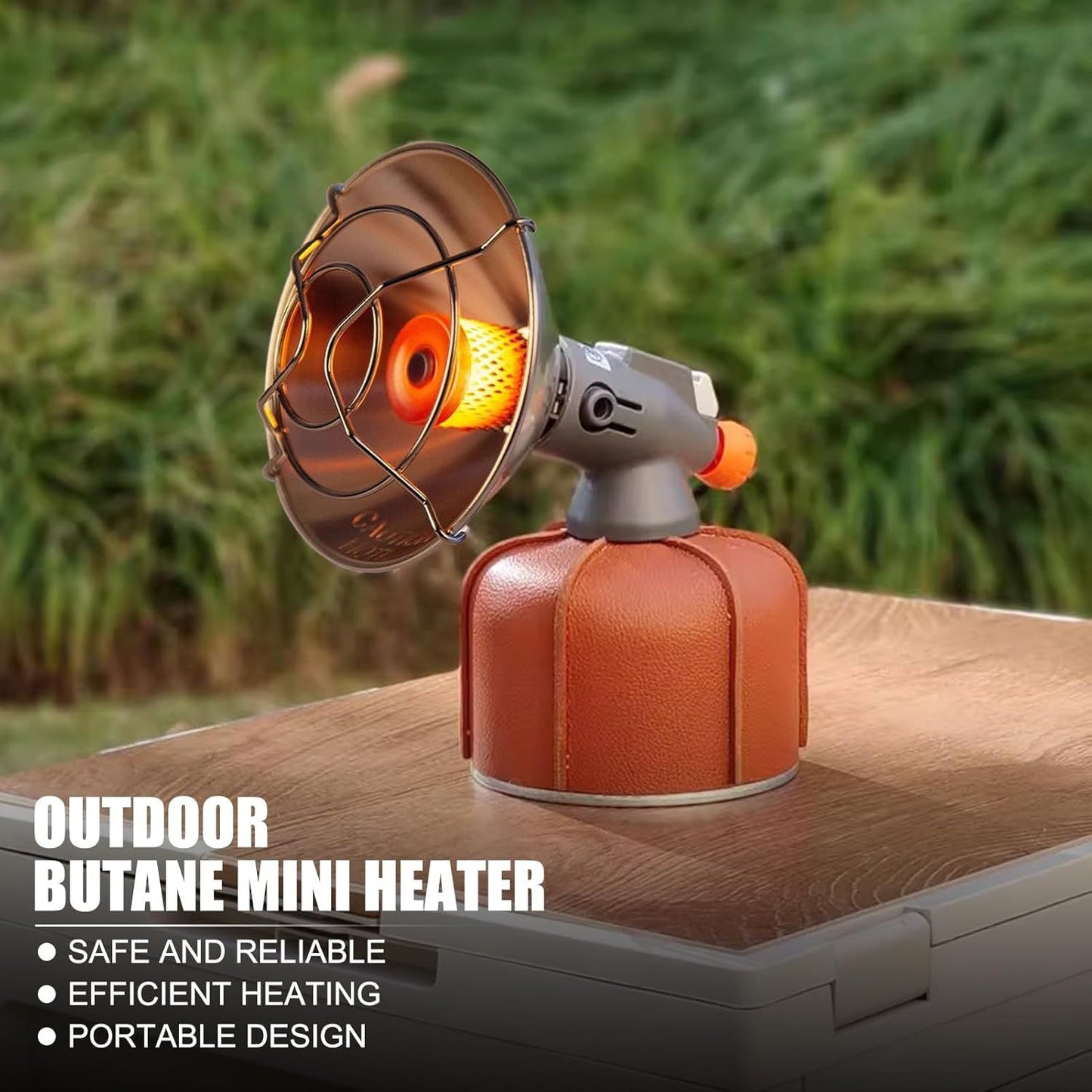 Outdoor Portable Gas Camping Heater Made of Stainless Steel with Low Gas Consumption