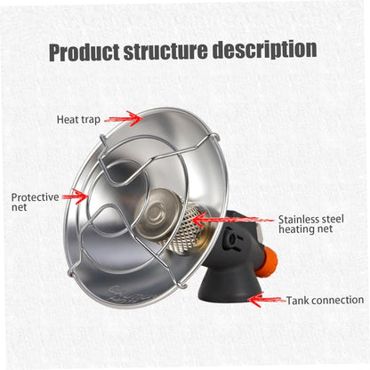 Outdoor Portable Gas Camping Heater Made of Stainless Steel with Low Gas Consumption