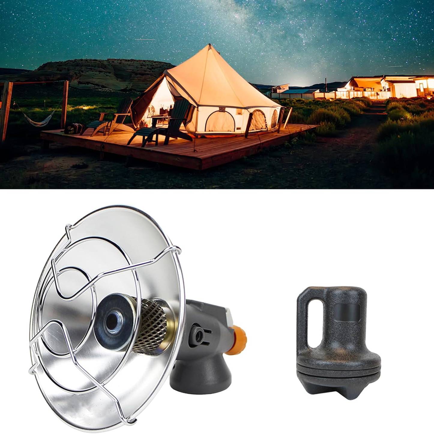 Outdoor Portable Gas Camping Heater Made of Stainless Steel with Low Gas Consumption