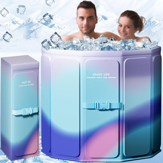 Oversized Portable Foldable Bathtub With Deep Soak, Quick Fold, Long Heat Retention, Fast Drain for Relaxation in Small Bathrooms