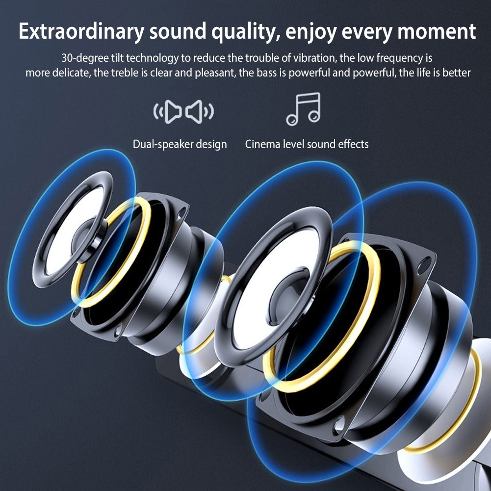 PC Soundbar Speaker – USB Powered with LED Lights 3.5mm Jack for Laptop & TV