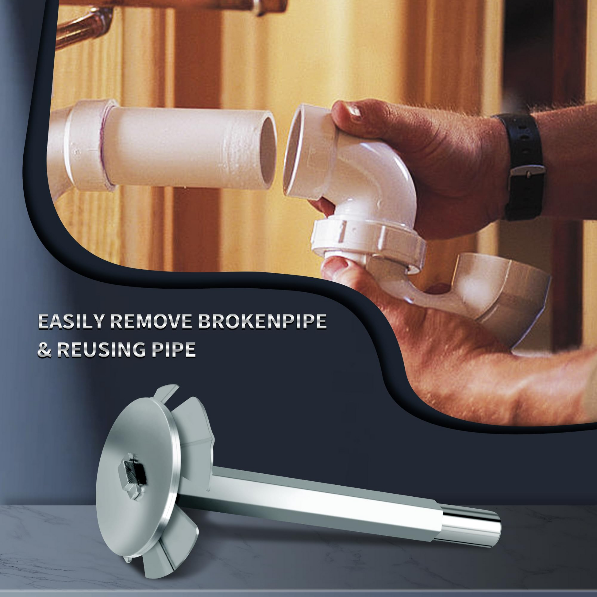 PVC Pipe Reamer - Plumbing Fitting PVC Socket Saver Set for 1 or 2inch Variable Speed Power Drill