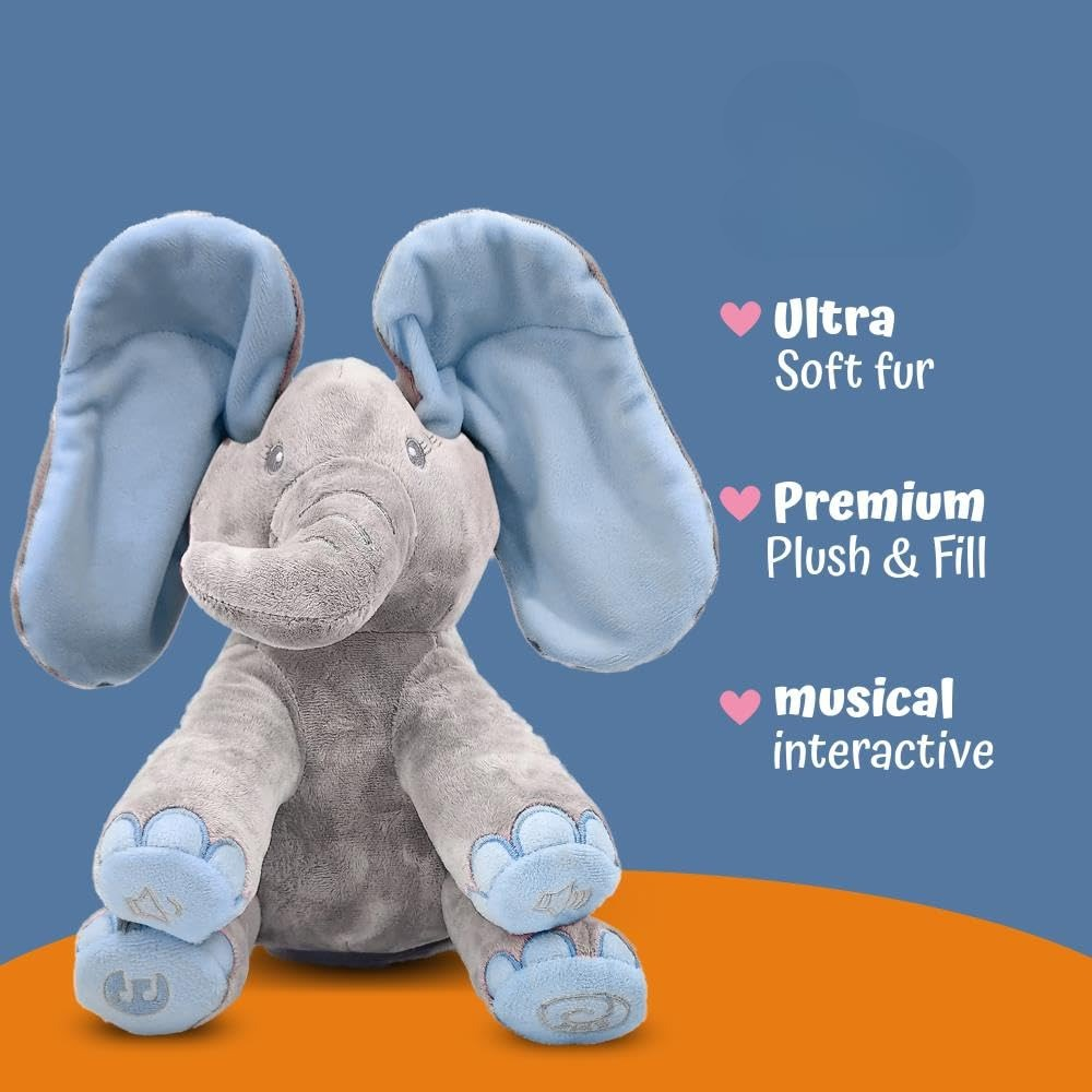 Peek-a-boo Elephant Plush Toy – Singing Interactive Stuffed Animal for Babies