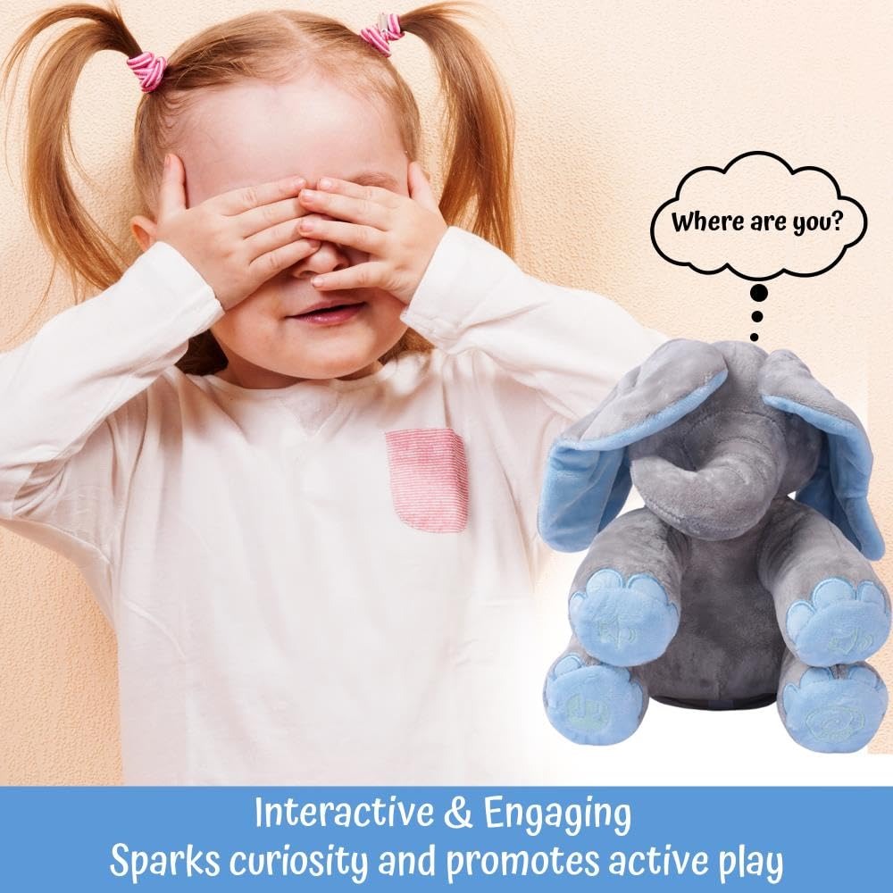 Peek-a-boo Elephant Plush Toy – Singing Interactive Stuffed Animal for Babies