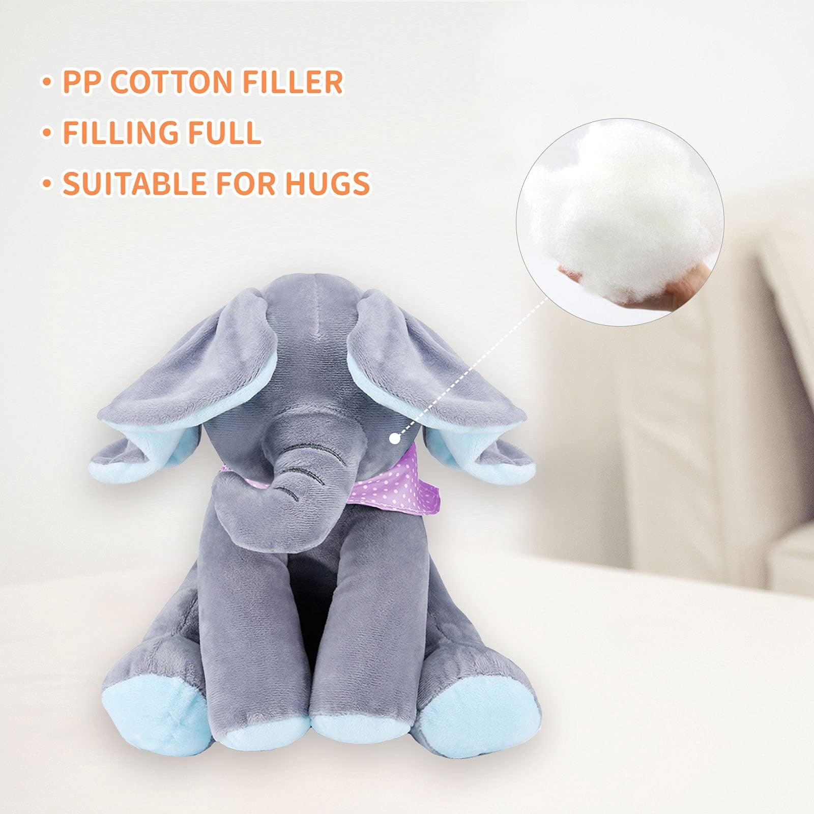 Peek-a-boo Elephant Plush Toy – Singing Interactive Stuffed Animal for Babies