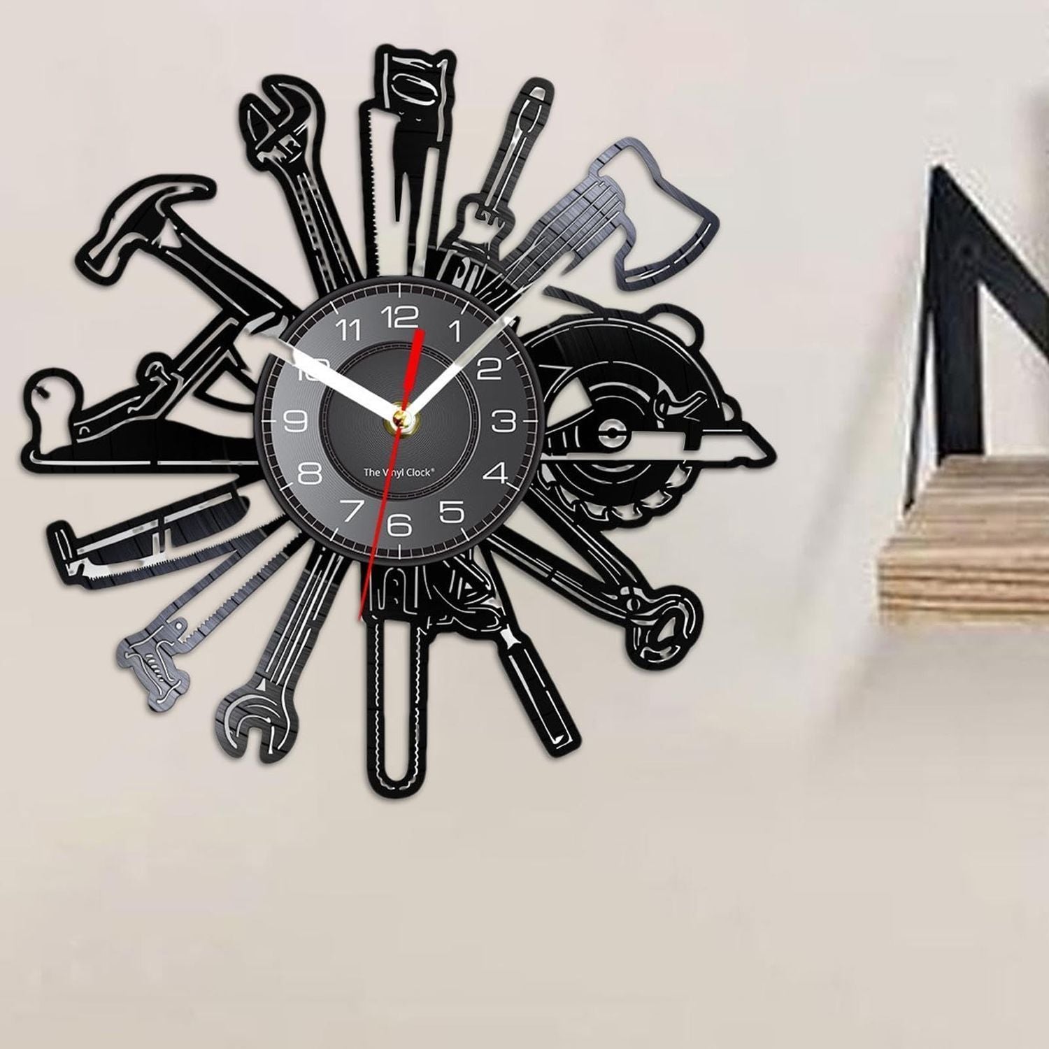 Personalized LED Wall Tool Clock for Men – Car Repair Tools Garage Décor Gift
