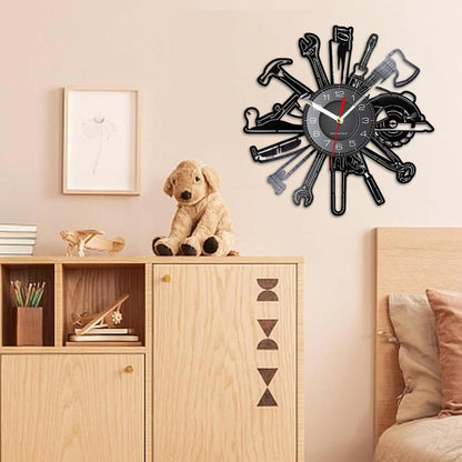 Personalized LED Wall Tool Clock for Men – Car Repair Tools Garage Décor Gift