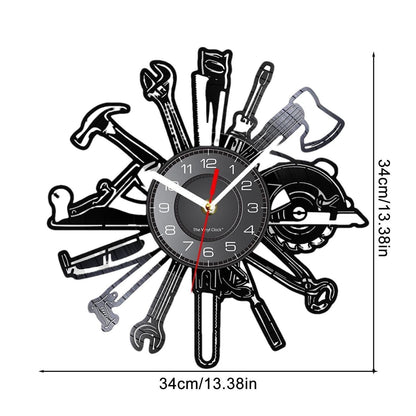 Personalized LED Wall Tool Clock for Men – Car Repair Tools Garage Décor Gift