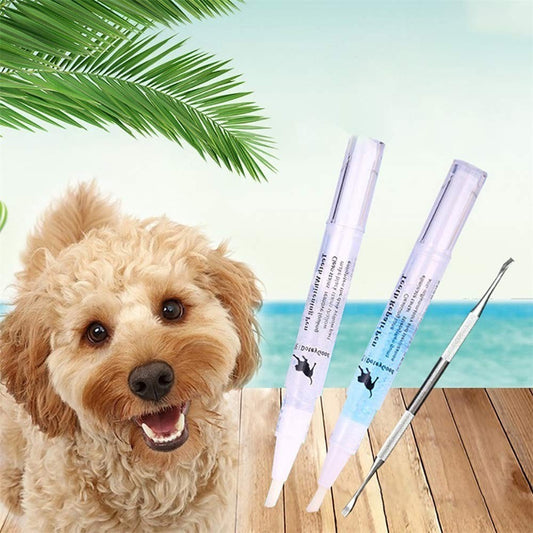 Pet Teeth Repairing Kit with Dual-Ended Scraper for Safe and Easy At-Home Tartar Removal