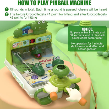 Pinball Shooting Machine With Lever Launcher, Scoring Drops, Tracks, Multiplayer Fun For Ages 3+