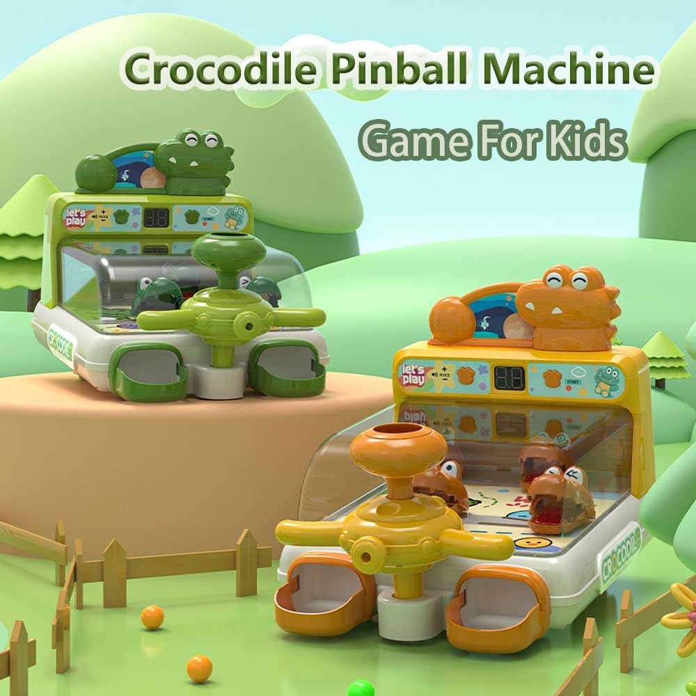 Pinball Shooting Machine With Lever Launcher, Scoring Drops, Tracks, Multiplayer Fun For Ages 3+