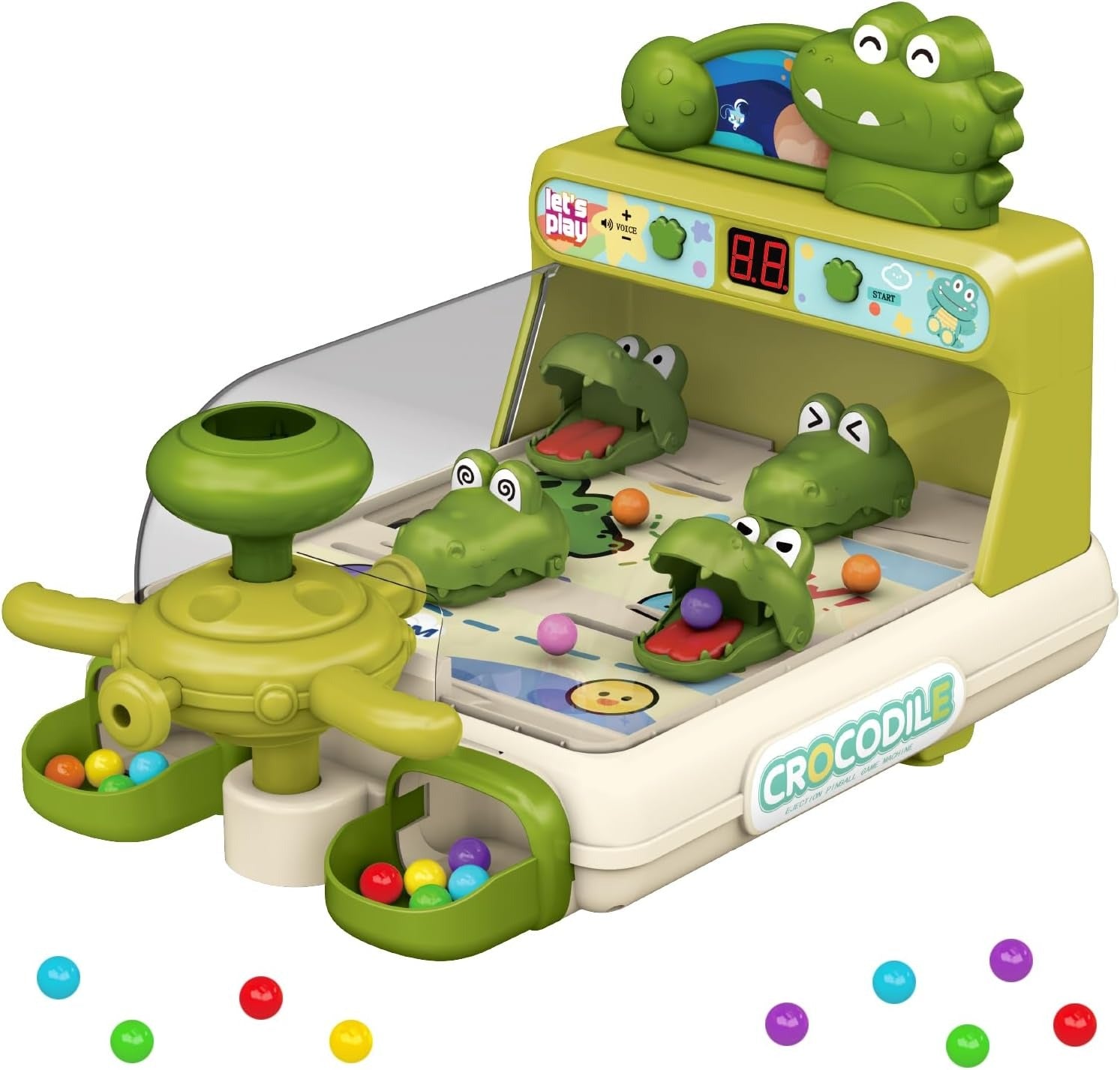 Pinball Shooting Machine With Lever Launcher, Scoring Drops, Tracks, Multiplayer Fun For Ages 3+
