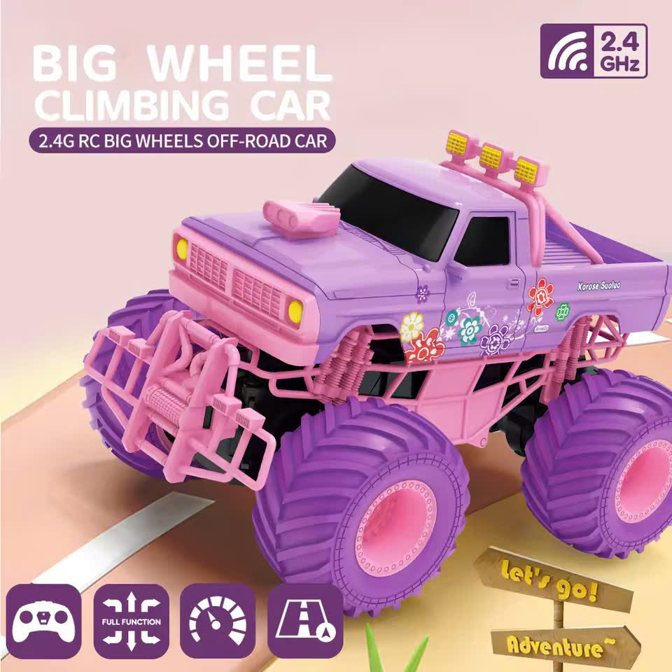 Pink RC Off-Road Car with 2.4GHz Remote Control and Built-in Battery – Safe for Ages 6+