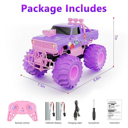 Pink RC Off-Road Car with 2.4GHz Remote Control and Built-in Battery – Safe for Ages 6+