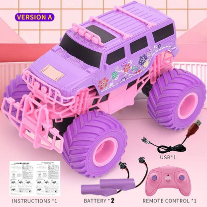 Pink RC Off-Road Car with 2.4GHz Remote Control and Built-in Battery – Safe for Ages 6+
