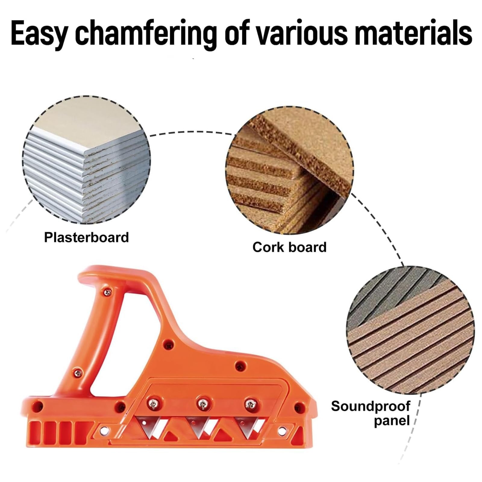 Plasterboard Edge Chamfer Plane Tool - Gypsum Board Hand Edge Planer