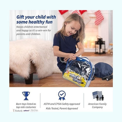Police Costume Set with Realistic Accessories, Light & Sound Effects, Unisex, Easy to Store & Carry for Ages 3+