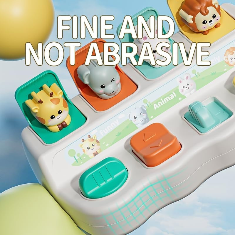 Pop Up Animals with Cute Shapes, Eye-Catching Colors, Mind Development, Safe for 2+