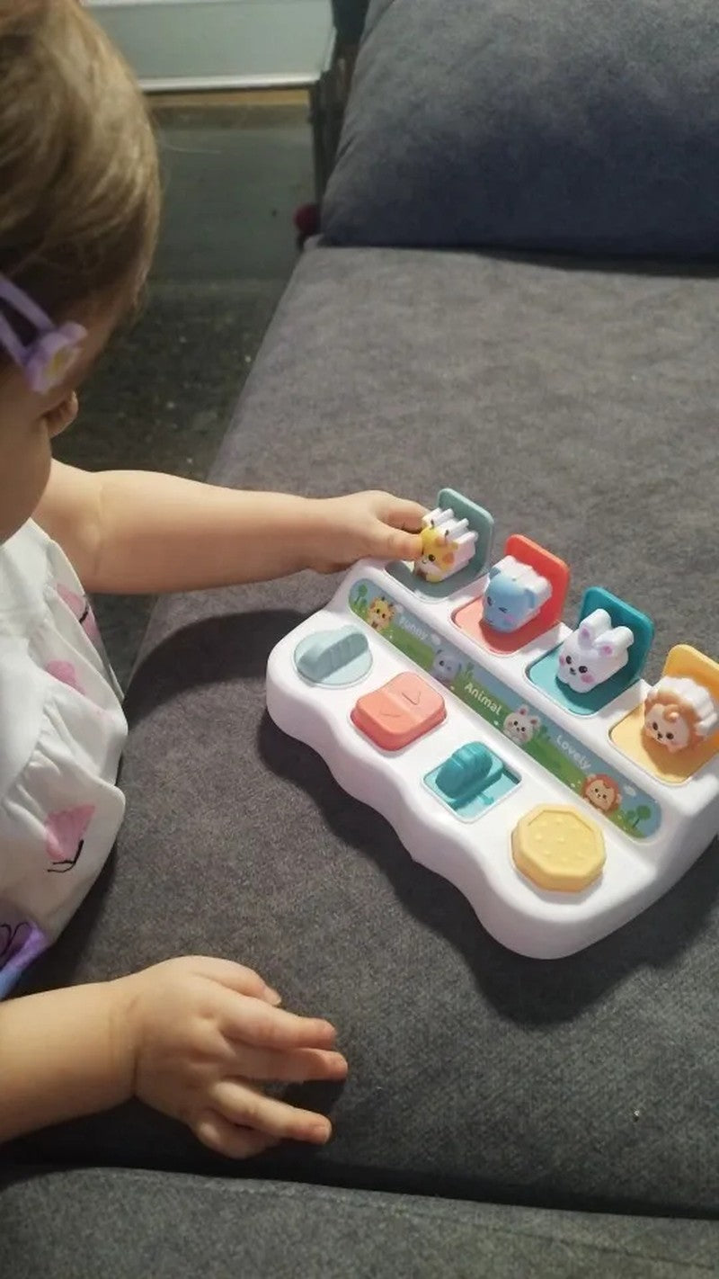Pop Up Animals with Cute Shapes, Eye-Catching Colors, Mind Development, Safe for 2+