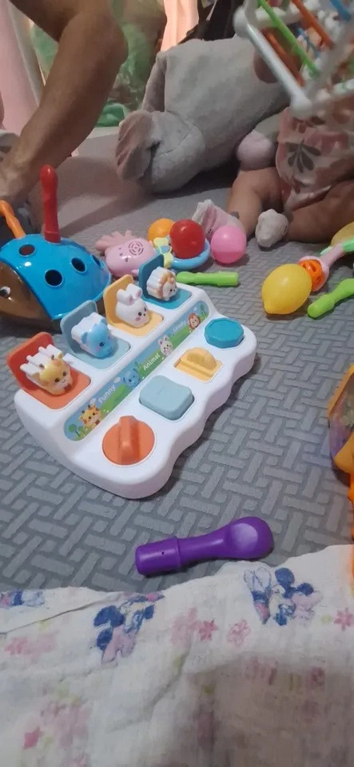 Pop Up Animals with Cute Shapes, Eye-Catching Colors, Mind Development, Safe for 2+